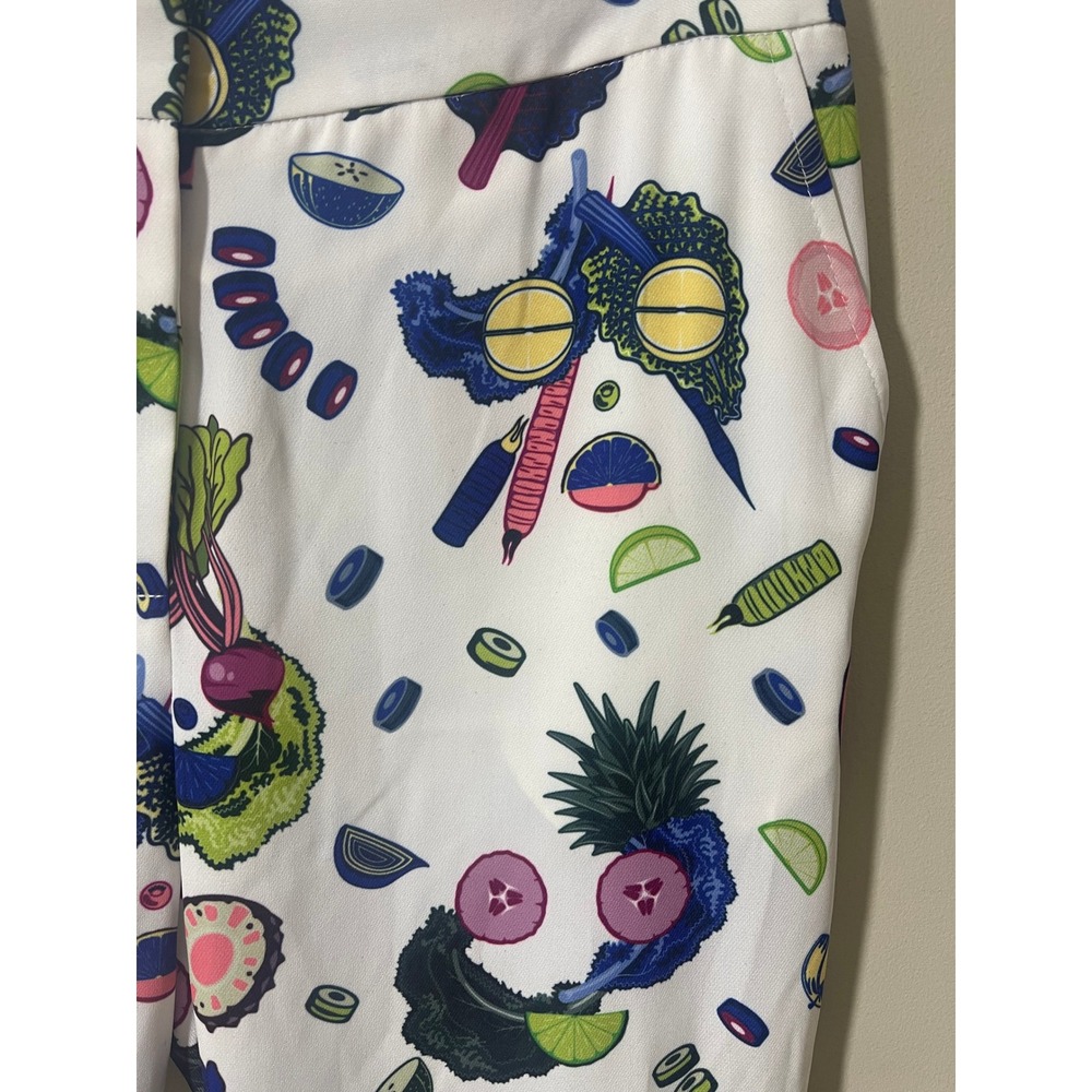Opening Ceremony Fun Whimsical Print Ankle Trousers White Multicolor Size 2 NWT - Picture 3 of 11